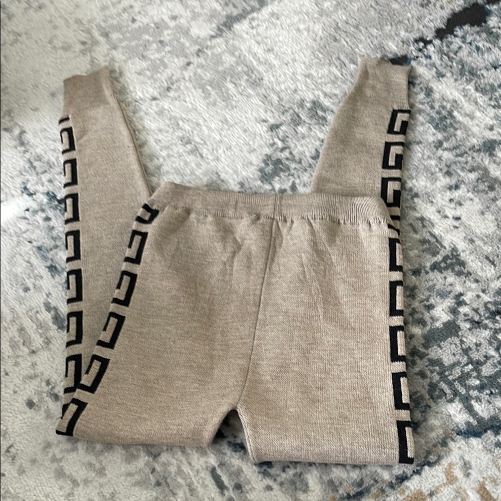 Stylish Beige Bottoms with Black Accents